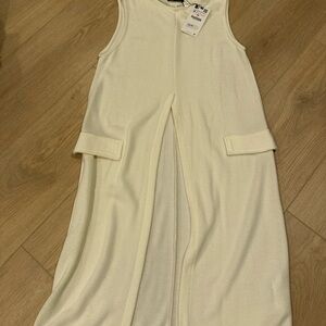 Zara Cream Sleeveless Open Vest Top